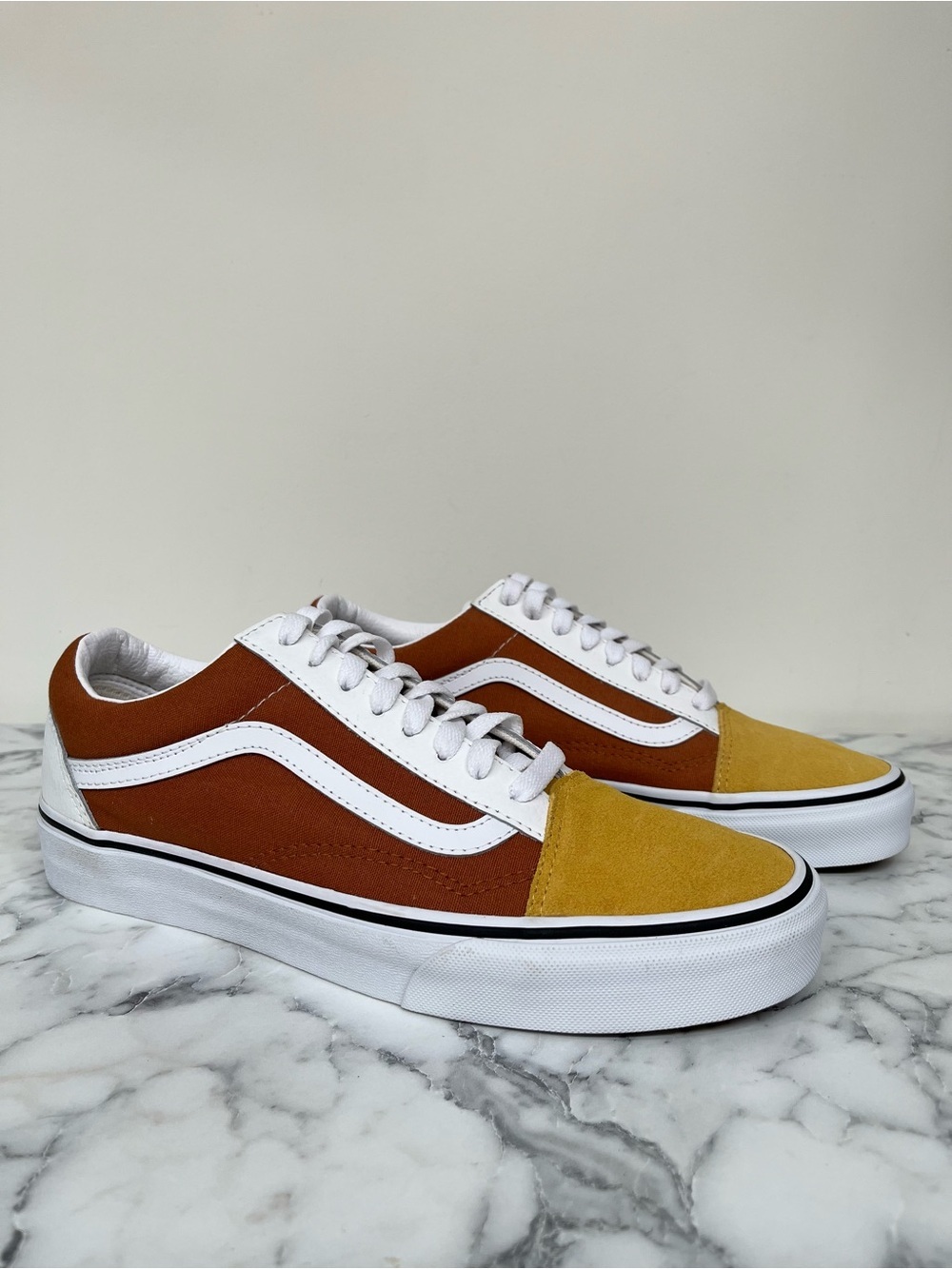 Vans Old Skool sneakers multicolor brown yellow unisex woman’s 10 men’s 8.5